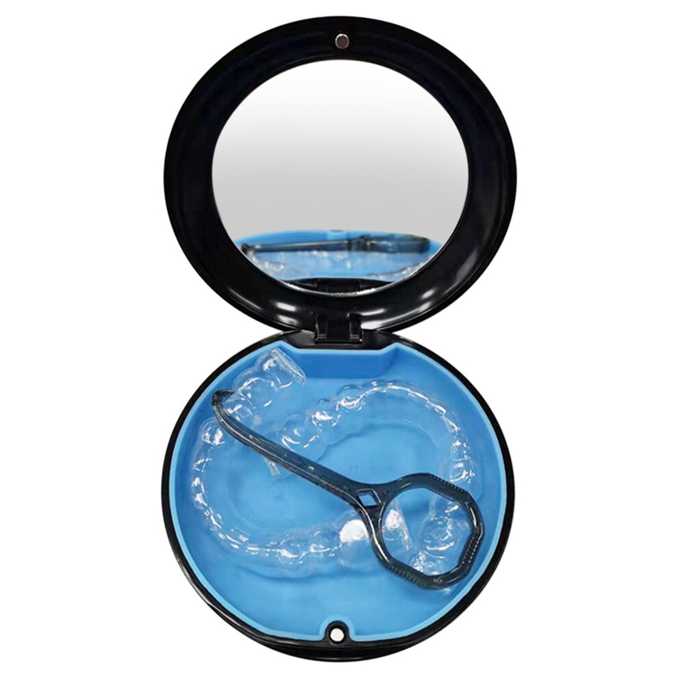 Compact Retainer Case with Mirror with Aligner Remover Tool Mouth Guar