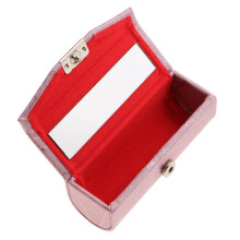 Leather Lipstick Lip Gloss Case Storage Box Makeup Holder with Mirror