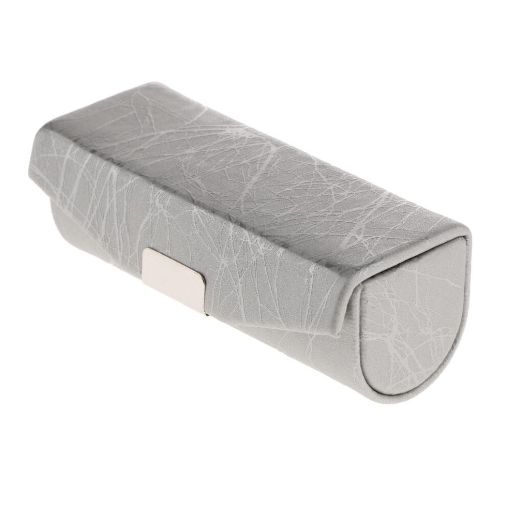 Leather Lipstick Lip Gloss Case Storage Box Makeup Holder with Mirror
