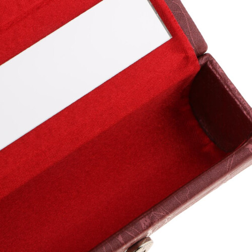 Leather Lipstick Lip Gloss Case Storage Box Makeup Holder with Mirror 2