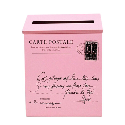 Vintage Galvanized Mailbox Letterbox Postbox Newspaper Holder Box Pink 2