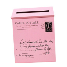 Vintage Galvanized Mailbox Letterbox Postbox Newspaper Holder Box Pink