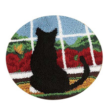 Latch Hook Kits Carpet Latch Hooking Rug Kits Cushion Embroidery Black