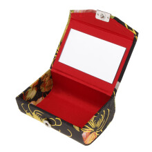 Brocade Lipstick Lip Gloss Case Carry Storage Box Lip Balm Holder w/ M