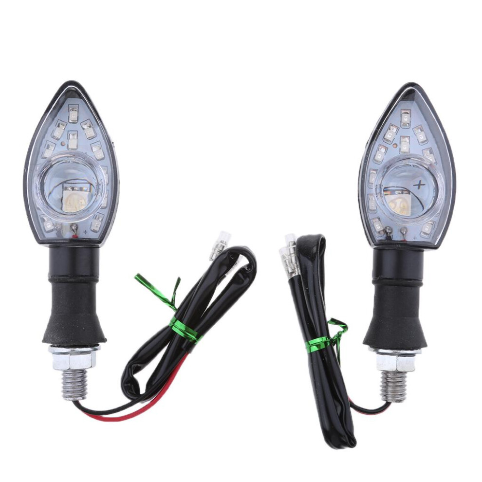 Pair 12V Motorcycle Bike Led Turn Signal Lights Brake Indicator Amber 6902696198044