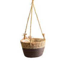 Cattail Weave Hanging Planter Basket Flower Pot Gifts for Plant Lovers