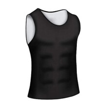 Mens Waist Trainer Vest Sauna Sweat Body Shaper Tank Top Slimming Gym