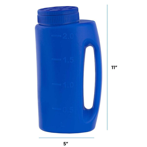 Seed Fertilizer Spreader Adjustable Hole Gardening Seeding Bottle Blue 1
