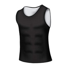 Mens Waist Trainer Vest Sauna Sweat Body Shaper Tank Top Slimming Gym