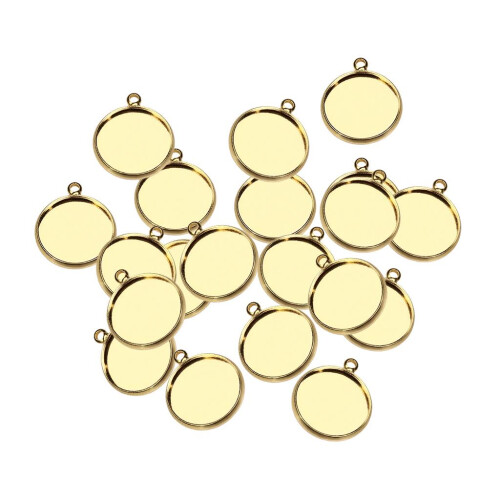 20pcs 10/12/14/16mm Brass Round Blank Cabochon Base Setting Trays 14mm 1