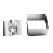 Stainless Steel Cake Ring Dessert Mousse Mold with Pusher & Lifter Squ