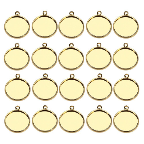 20pcs 10/12/14/16mm Brass Round Blank Cabochon Base Setting Trays 14mm