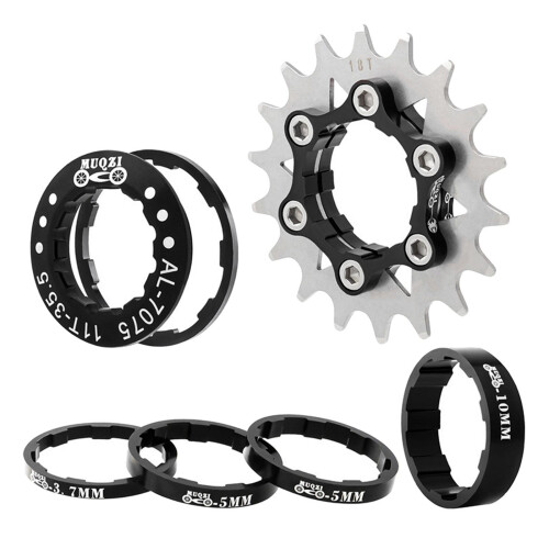 Single Speed Cassette Spacers Freewheel Sprocket Adapter Bicycle Black