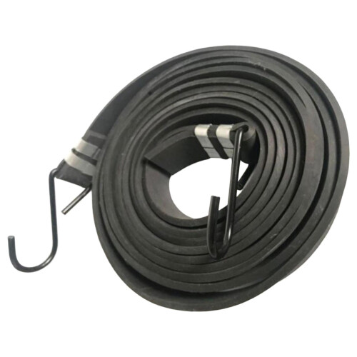 Black Thick Widened Flat Rubber Strap Elastic Rope with Hooks Long Las