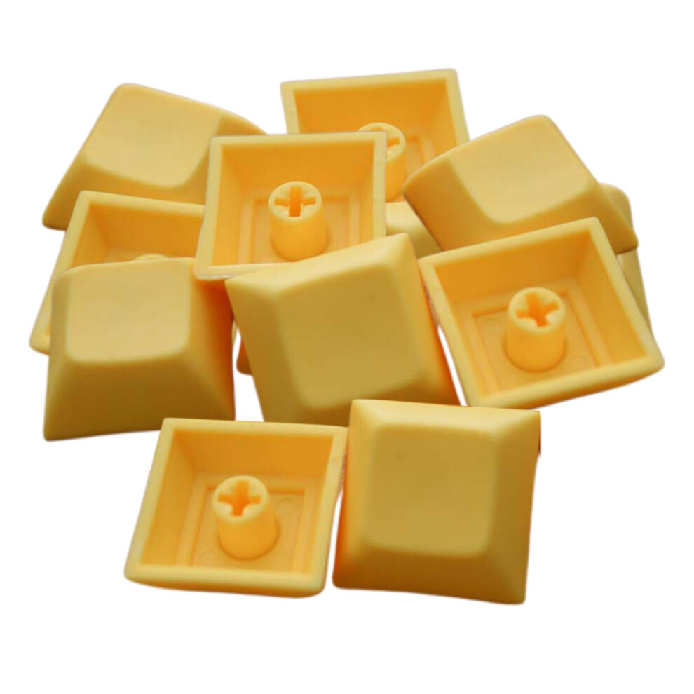 12Pcs Pbt Dsa Keycaps Blank For Mx Switches Mechanical Keyboard Yellow 6902695800092