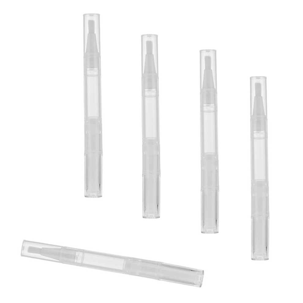 White 5Piece Empty Twist Pen Cosmetic Nail Lip Oil Eyelash Growth Tube 3Ml C