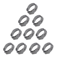 10 Pieces Stainless Steel Single Ear Clamps Hydraulic Hose 10 x 12.8-1