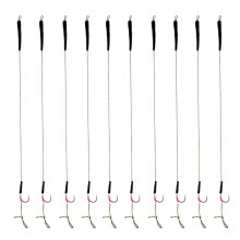 10Pcs Fishing Hair Rigs Assorted Hand Tied Carp Fishing Barbless Hooks