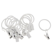 12 Pieces Metal Curtains Drapery Rings with Clips White Porcelain 32mm