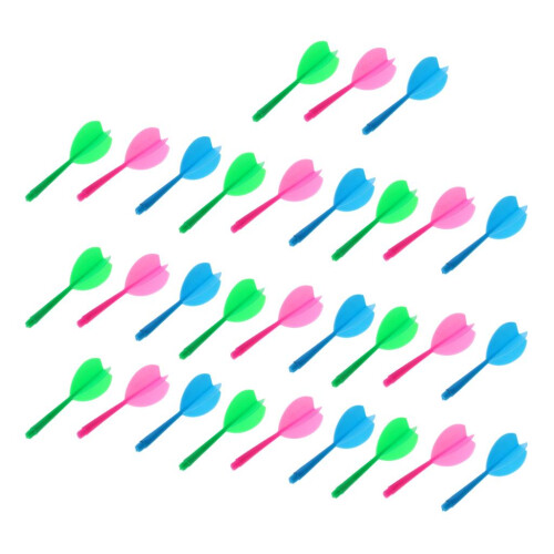 30 Pieces Multicolor Plastic Darts Shaft Flight Combo Set  Pink Blue G
