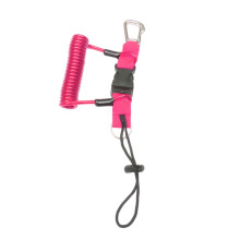Scuba Safety Diving Lanyard Coil Rope  with Quick Release Buckle Pink