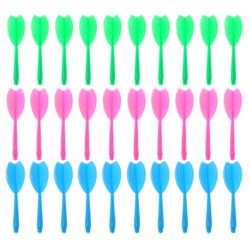 30 Pieces Multicolor Plastic Darts Shaft Flight Combo Set  Pink Blue G 1