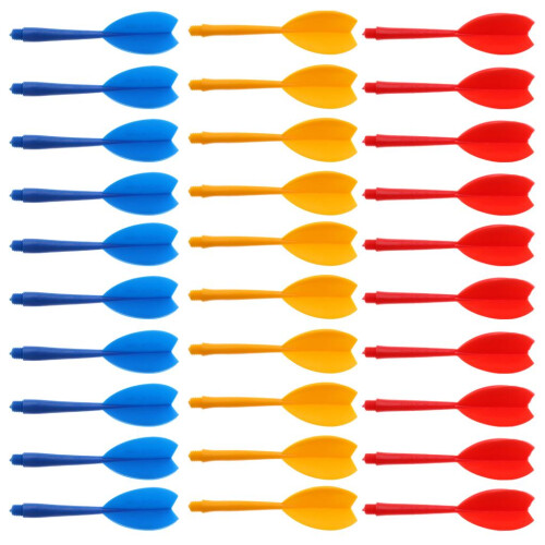 30 Pieces Multicolor Plastic Darts Shaft Flight Combo Set  Red Yellow