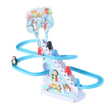 Electric Penguin Climbing Stairs Toys with Lights Play Fun for Toddler