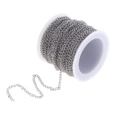 1 Roll Silver Stainless Steel Cable Chain for Crafting DIY Jewelry Mak