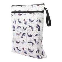 Waterproof Reusable Zip Pouch Infant Wet Dry Bag Cloth Diaper Nappy Wh