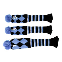 Set of 3 Golf Pom Pom Headcover Driver Fairway Woods Head Covers Ampar