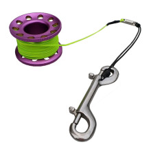 Finger Reel Scuba Diving Spool with Stainless Double Ended Clips 15m p