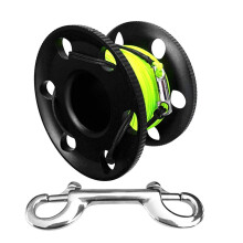 Scuba Diving Aluminum Alloy Finger Reel Spool 50m Line Bolt Snap Clip