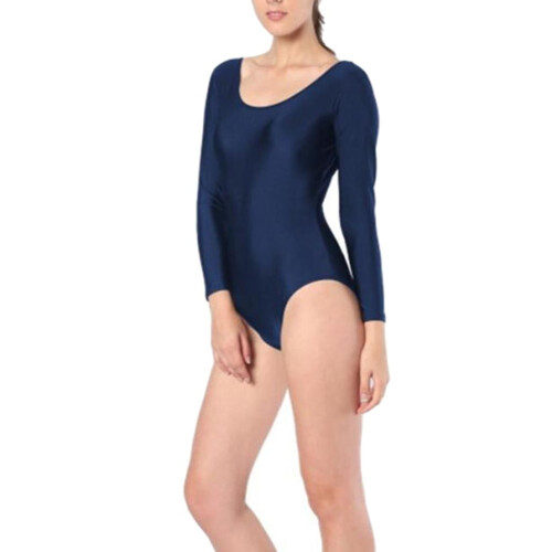 Women Gymnastics Leotards Long Sleeve Dance Athletic Bodysuit 2XL Dark 2