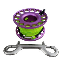 30m Aluminum Alloy Cave Scuba Diving Finger Spool Guide Line Reel Purp