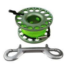 30m Aluminum Alloy Cave Scuba Diving Finger Spool Guide Line Reel Gree