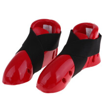 Kids Taekwondo Foot Guard Karate Sparring Foot Gear Sparring Shoes Red