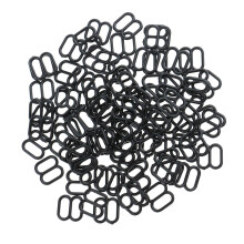100 Pieces Plastic Bra Lingerie Strap Clips Hook Slider Buckle 8mm Bla