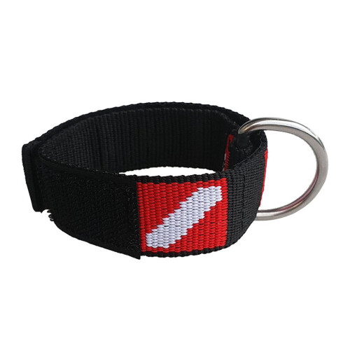Adjustable Scuba Diving Wrist Strap Lanyard Webbing Band with D-Ring
