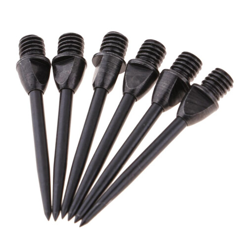 6 Pieces Darts Steel Tip Replacement Points Standard 2BA Thread Black 1