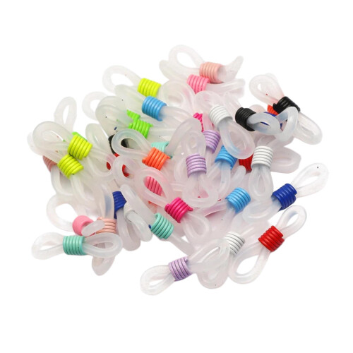 50Pcs Eye Glasses Spectacle Chain Strap Holder Loop Ends White