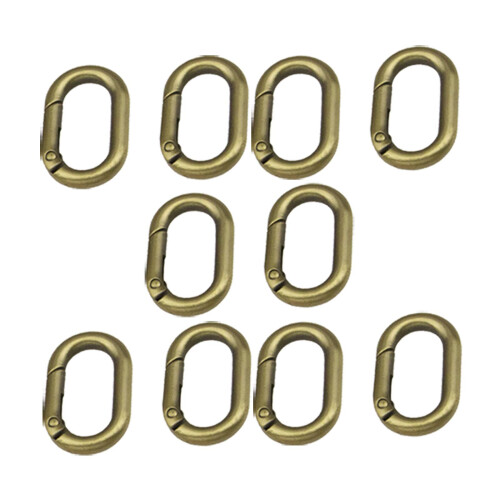 10x Spring Oval Rings Carabiner Spring Keyring Buckle Push Snap Hook B 1