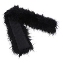 Faux Fur Collar Scarf Thick Jacket Sweater Long Clothes Accessory Blac