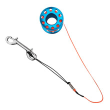 Scuba Diving Dive Reel Aluminum Alloy Finger Spool 15m Line Bolt Snap