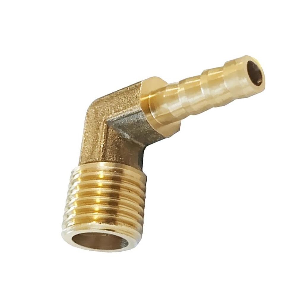 Brass 90 Deg Male Elbow Barbed Hose Tail Pipe Gas Fitting 6.35Mm Bsp T 6902696641779