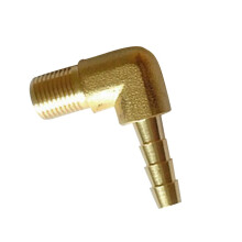 1Pc Brass 90 Deg Male Elbow Barbed Hose Tail Pipe Gas Fitting 3.18mm t