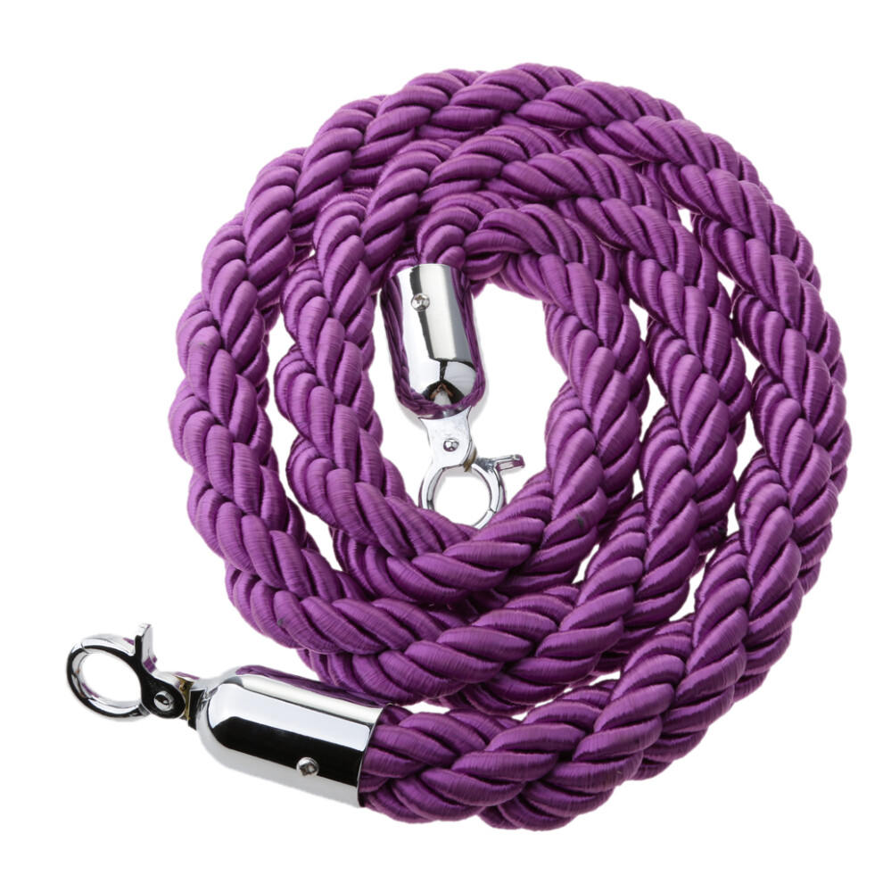 59 Inches Twisted Barrier Rope Queue Crowd Control For Posts Stands Pu 6902696629203