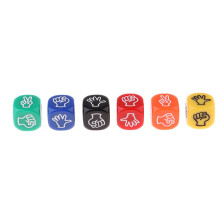 6x Rock Paper Scissors Dice Six Color Finger-Guessing Game Dice for Ki