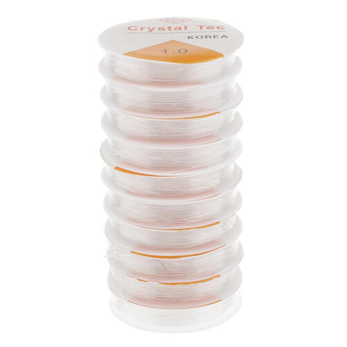 10 Rolls Clear Elastic Beading Stretch Thread for Jewelry Making 1.0mm