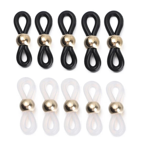 50Pcs Eye Glasses Spectacle Chain Strap Holder Loop Ends Black white 1 2